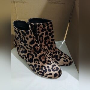 Leopard Suade Heel Boots